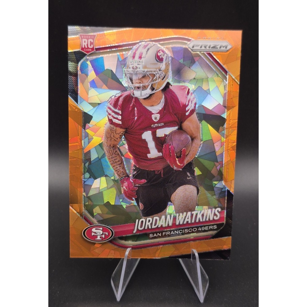 Jordan‎ Watkins 2025 Panini Prizm #389 Orange Ice Prizm (RC) 49ers